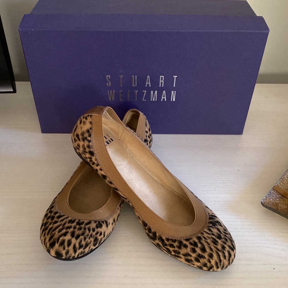 Stuart Weitzman Leopard suede Ballet Flats ADAPTABLE LEO ULTRA